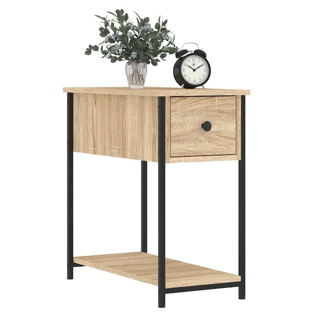 Bedside Cabinets Brown Engineered Wood 30W x 60D x 60H cm Storage Side Tables 2 pcs