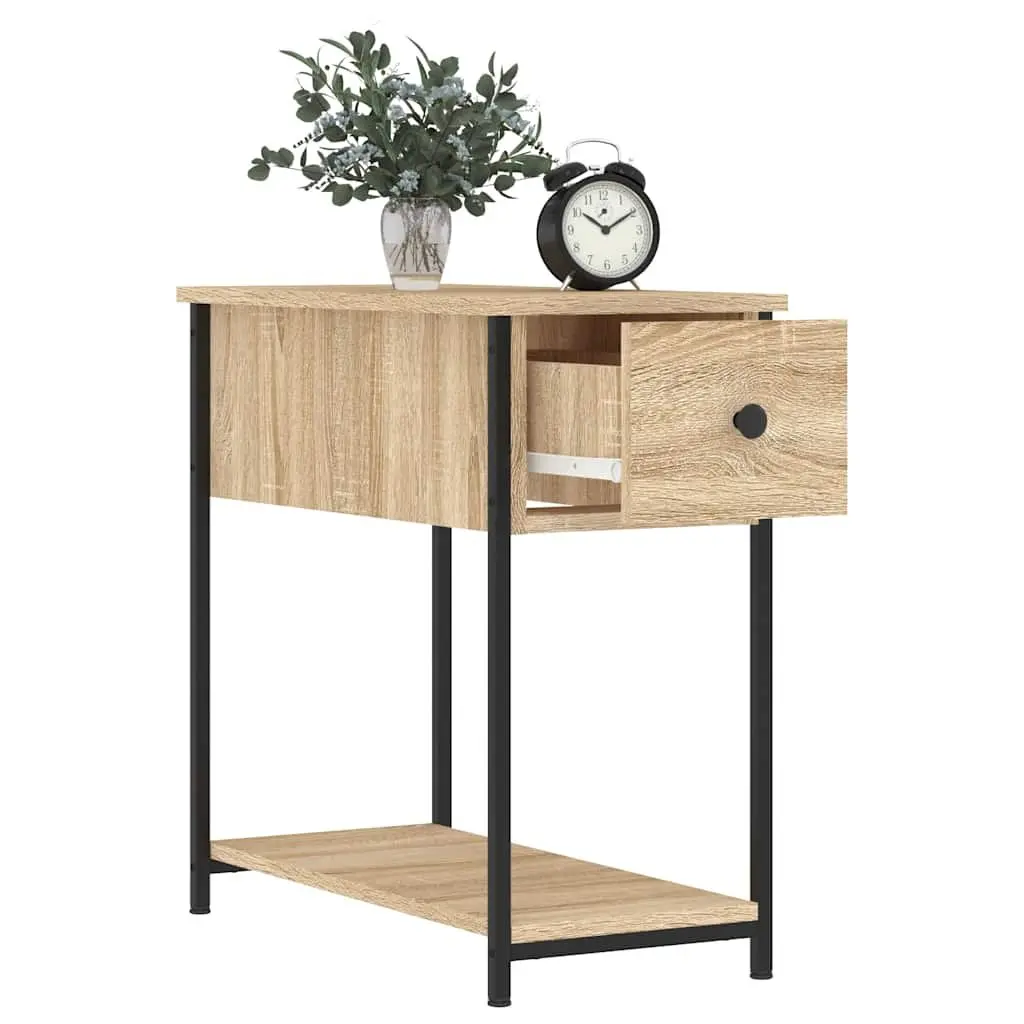 Bedside Cabinets Brown Engineered Wood 30W x 60D x 60H cm Storage Side Tables 2 pcs