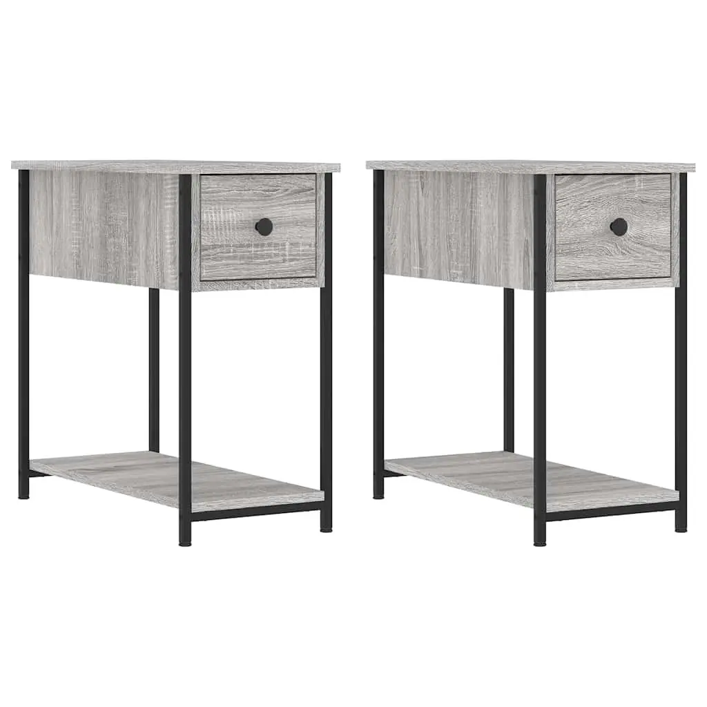 Bedside Cabinets 2 pcs Grey Sonoma Engineered Wood Bedroom Storage Furniture