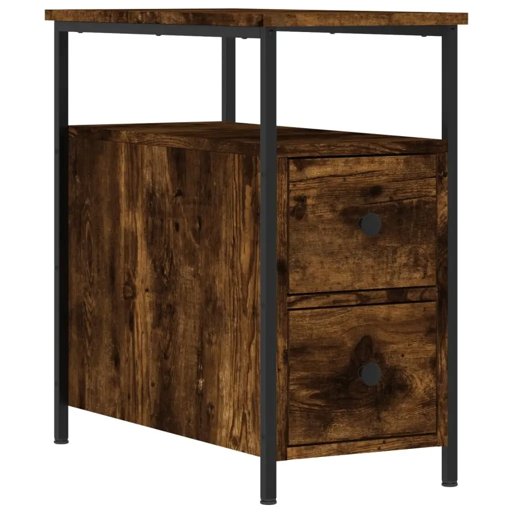 Bedside Cabinets Smoked Oak 30x60x60 cm Engineered Wood 2 Piece