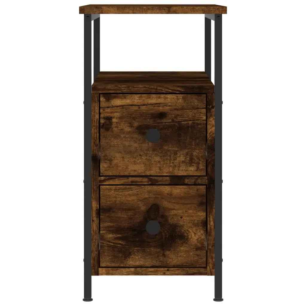 Bedside Cabinets Smoked Oak 30x60x60 cm Engineered Wood 2 Piece