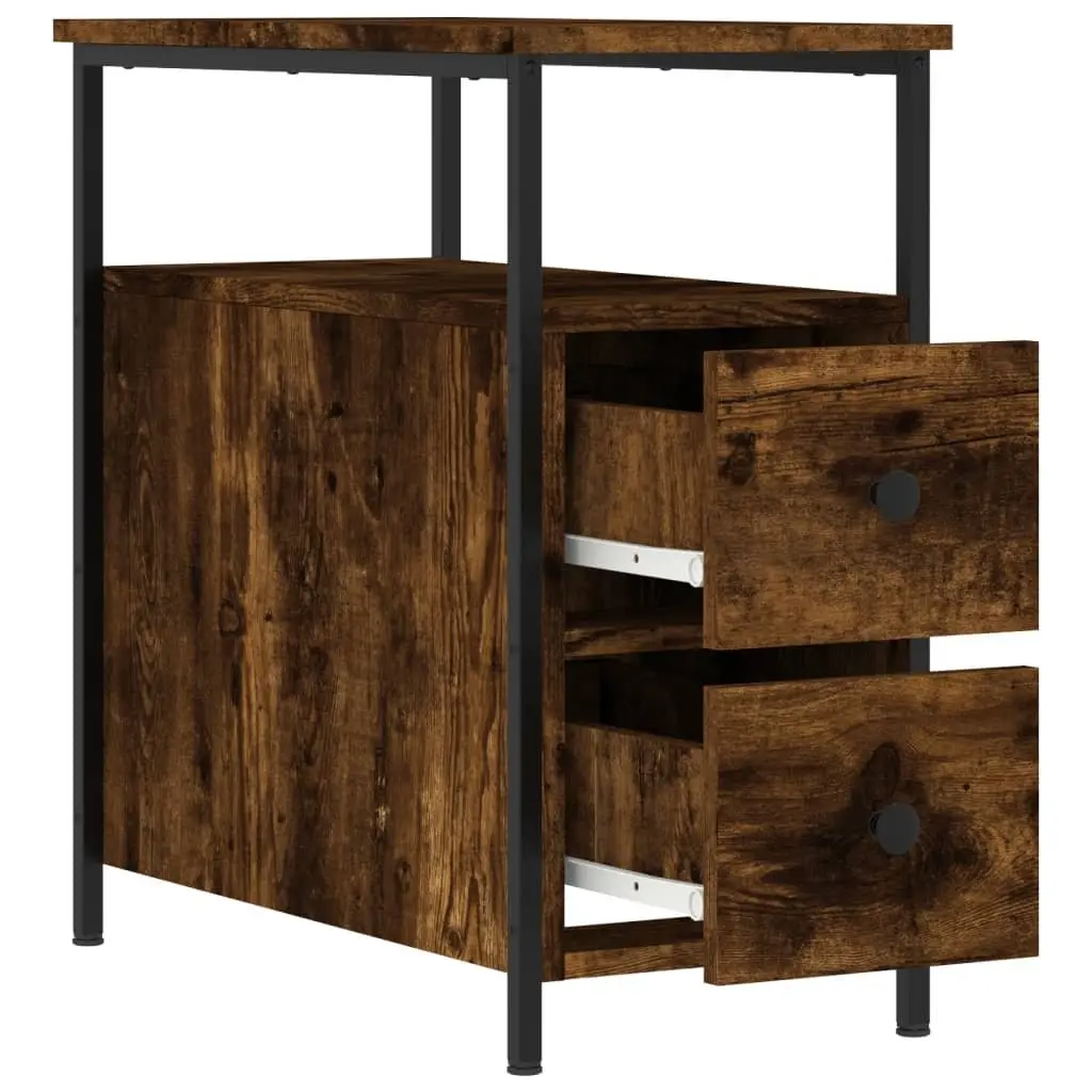 Bedside Cabinets Smoked Oak 30x60x60 cm Engineered Wood 2 Piece