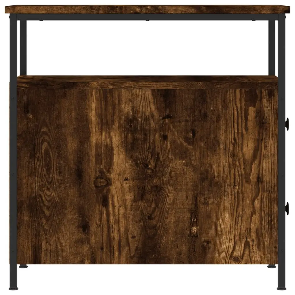 Bedside Cabinets Smoked Oak 30x60x60 cm Engineered Wood 2 Piece