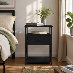 Elegant Black Bedside Cabinet for Cozy Living Spaces