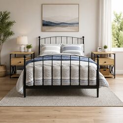 Brown Engineered Wood Bedside Cabinets - Set of 2