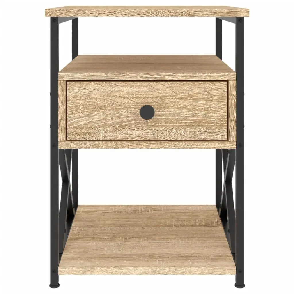 Bedside Cabinets 2 pcs Brown Engineered Wood Storage Nightstands Bedroom