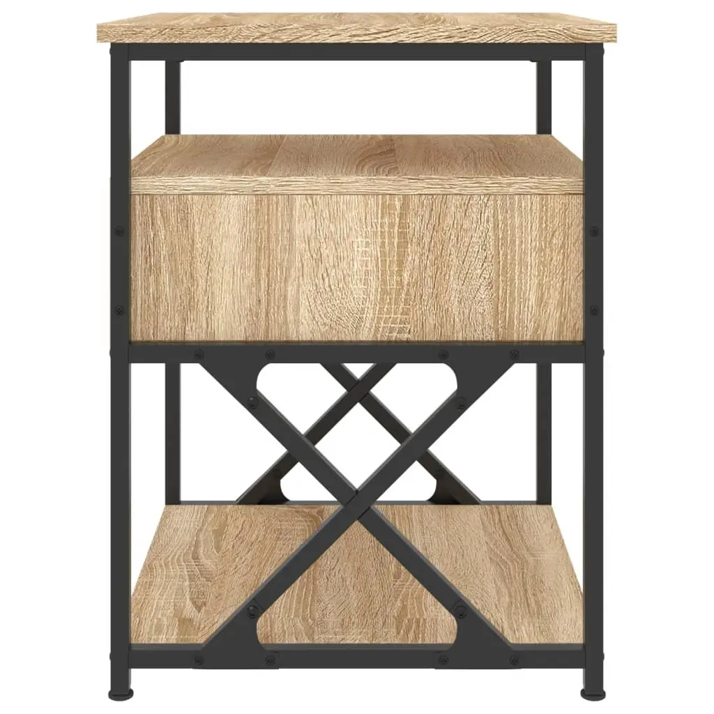 Bedside Cabinets 2 pcs Brown Engineered Wood Storage Nightstands Bedroom