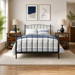 Cozy Brown Engineered Wood Bedside Cabinets Set
