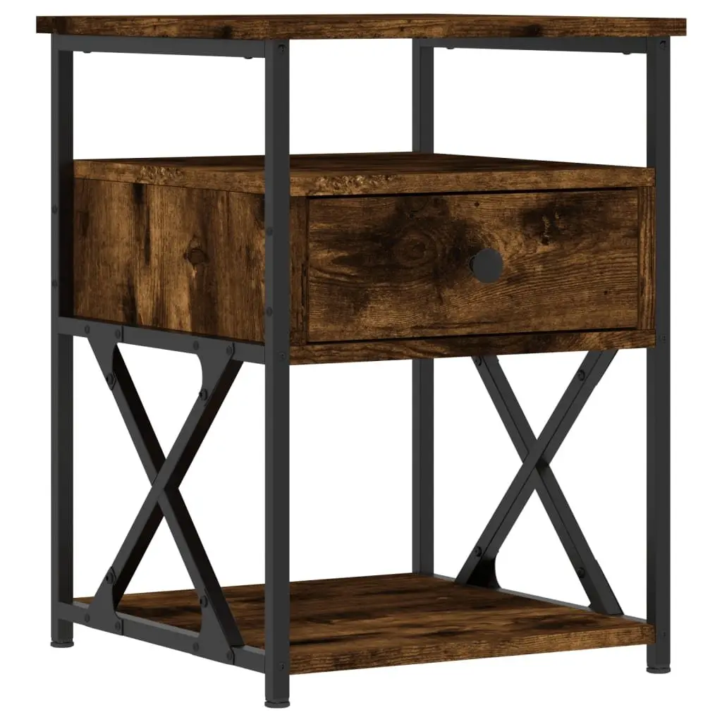 Brown Engineered Wood Bedside Cabinets Set