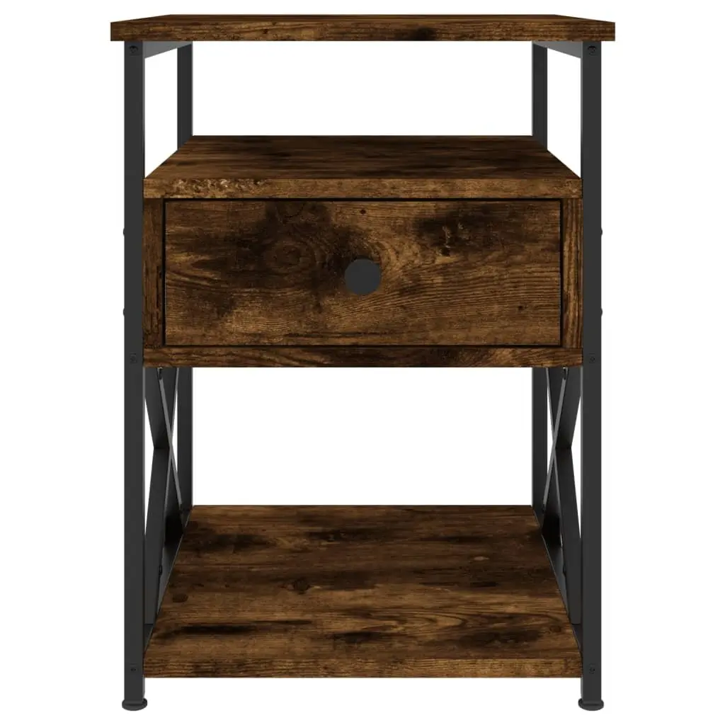 Brown Engineered Wood Bedside Cabinets Set