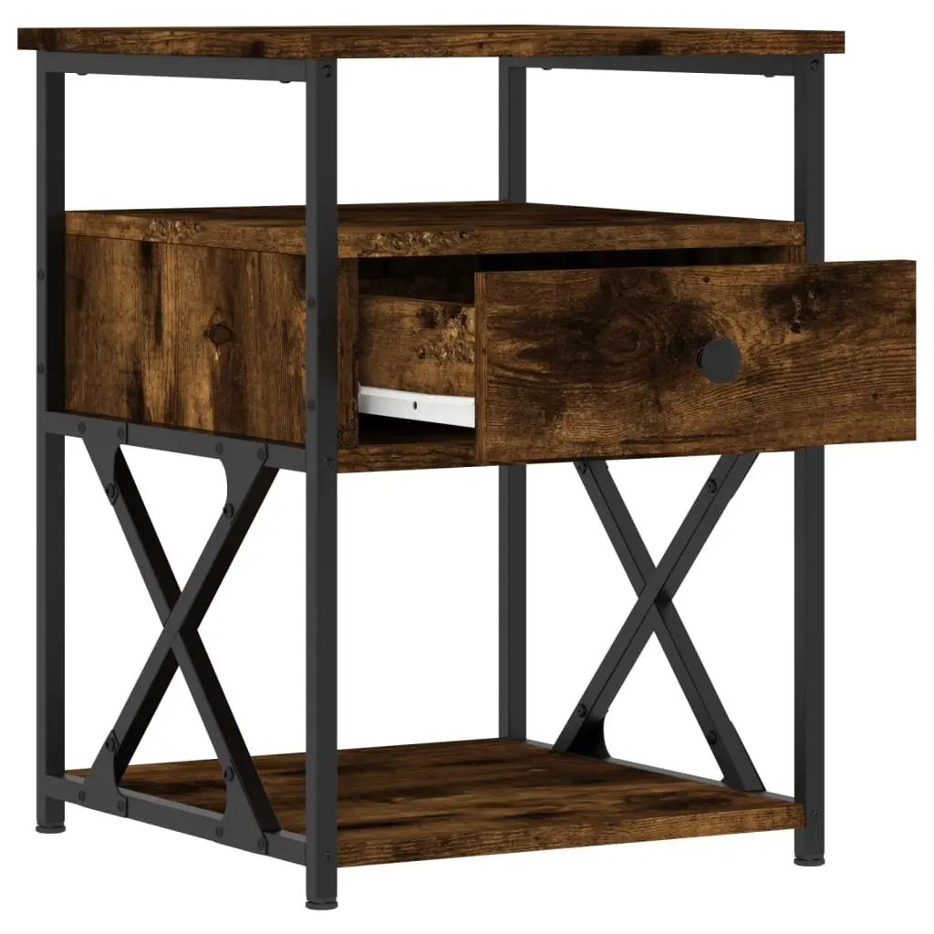Brown Engineered Wood Bedside Cabinets Set