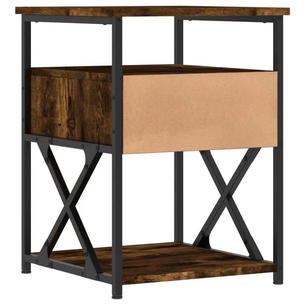 Brown Engineered Wood Bedside Cabinets Set