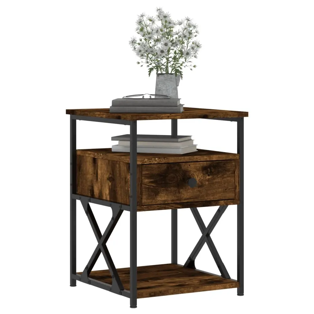 Brown Engineered Wood Bedside Cabinets Set