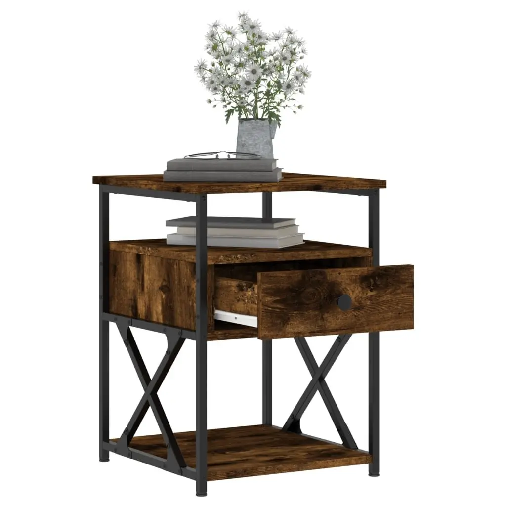 Brown Engineered Wood Bedside Cabinets Set