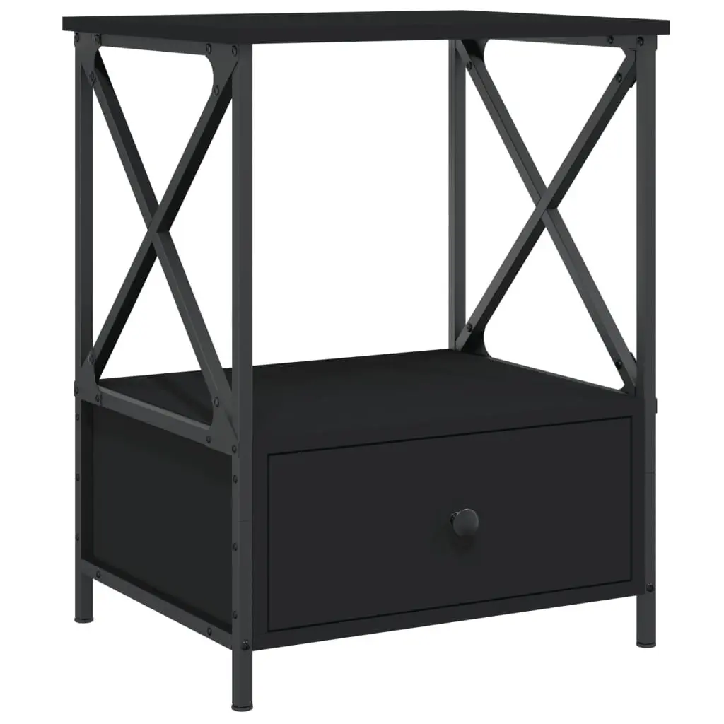 Black Bedside Tables 2 pcs 50x41x65 cm for Comfort