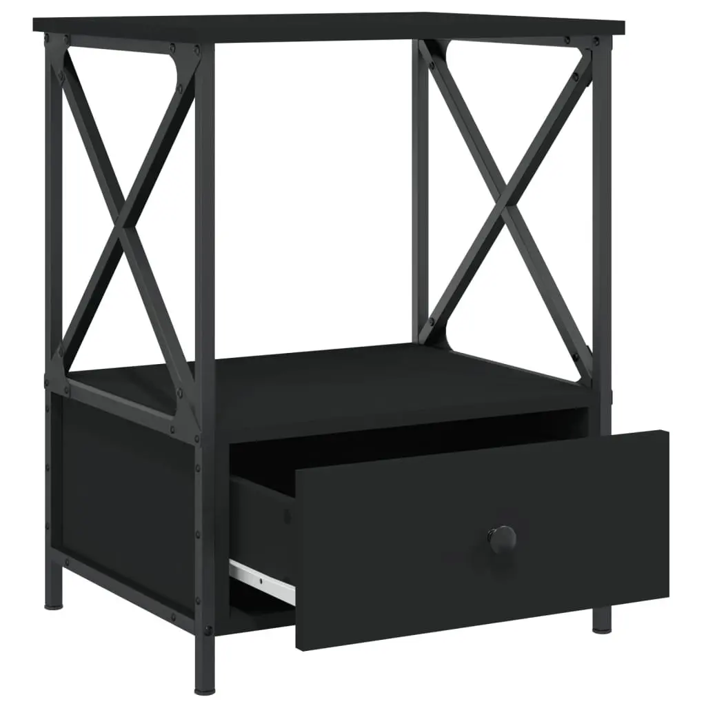 Black Bedside Tables 2 pcs 50x41x65 cm for Comfort
