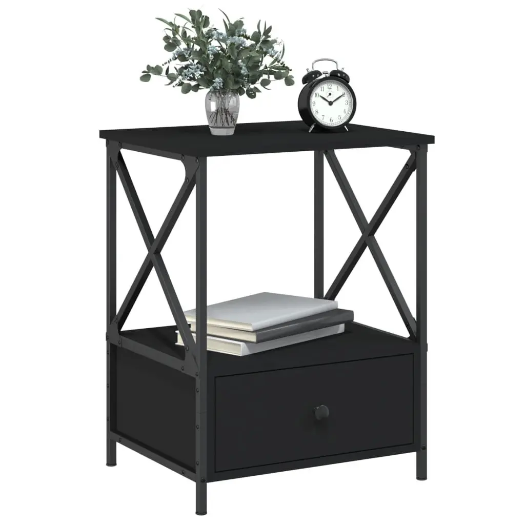 Black Bedside Tables 2 pcs 50x41x65 cm for Comfort