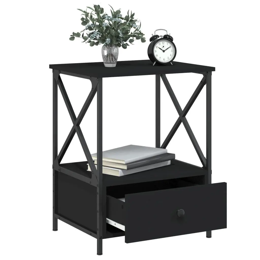 Black Bedside Tables 2 pcs 50x41x65 cm for Comfort