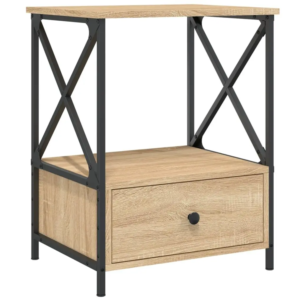 Bedside Tables Industrial Style Brown 50x41x65 cm Engineered Wood 2 Piece