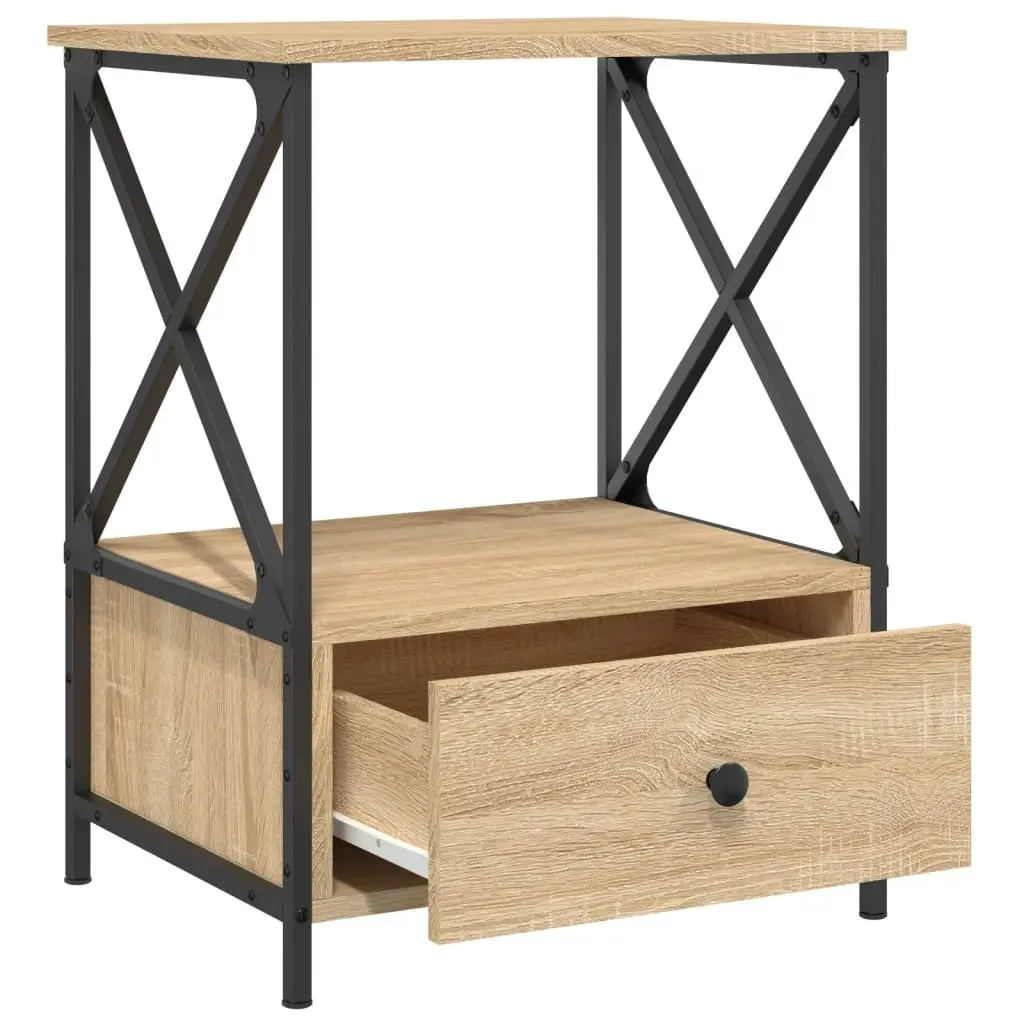 Bedside Tables Industrial Style Brown 50x41x65 cm Engineered Wood 2 Piece