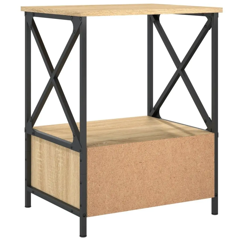 Bedside Tables Industrial Style Brown 50x41x65 cm Engineered Wood 2 Piece