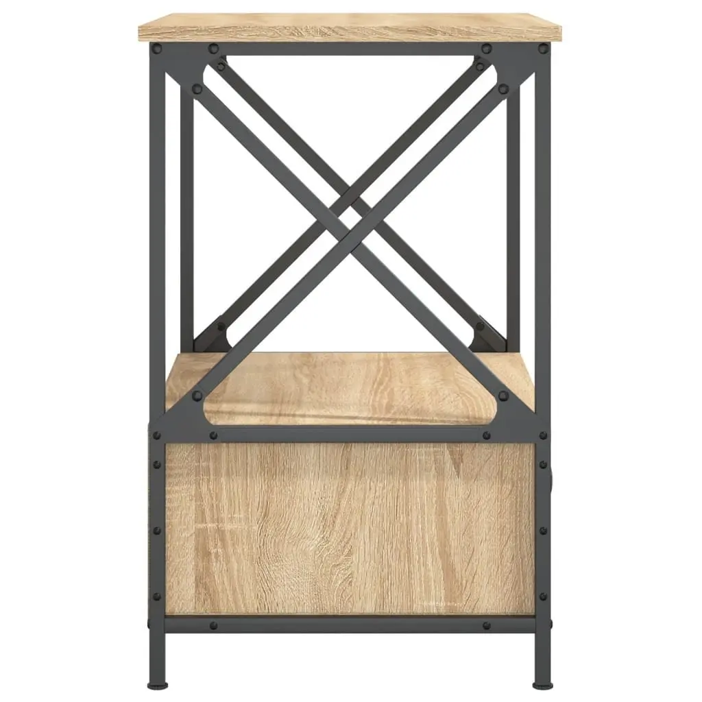 Bedside Tables Industrial Style Brown 50x41x65 cm Engineered Wood 2 Piece