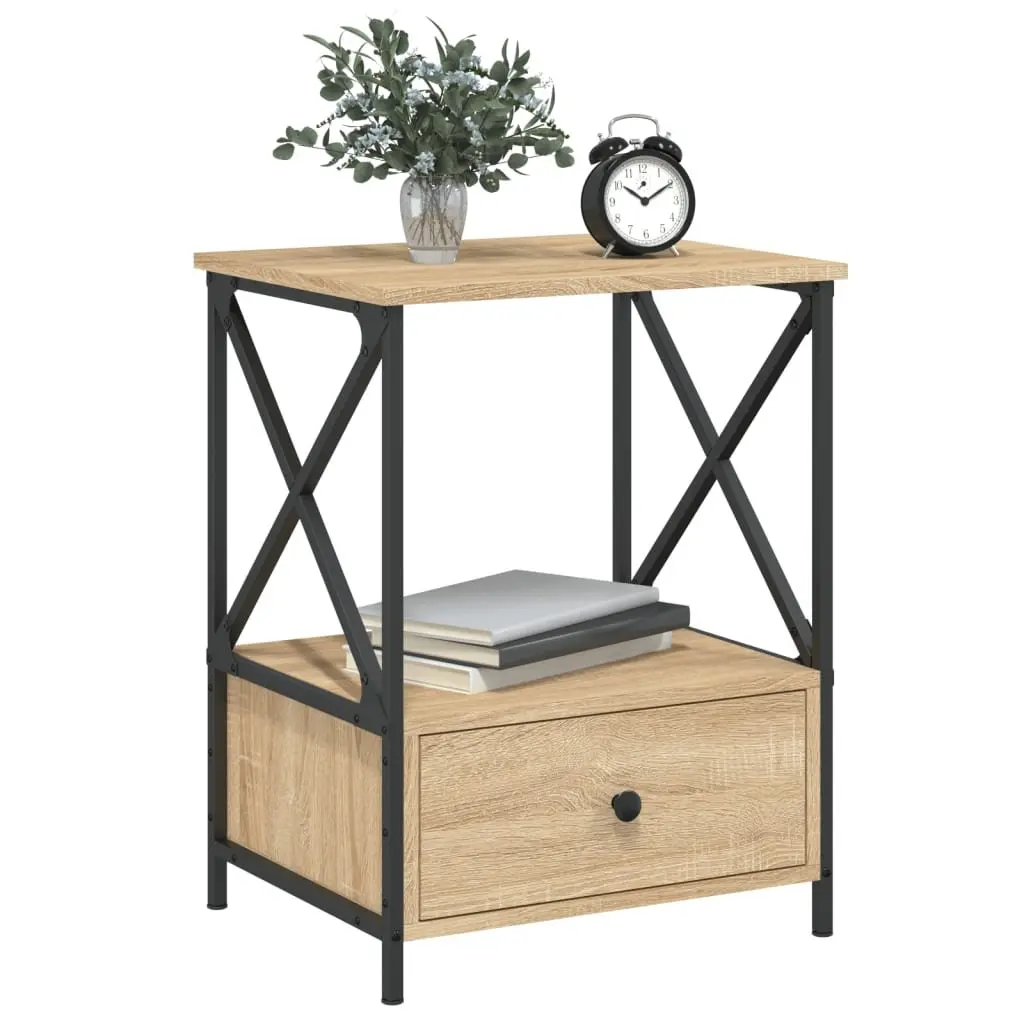Bedside Tables Industrial Style Brown 50x41x65 cm Engineered Wood 2 Piece