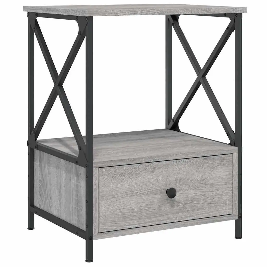 Bedside Tables Grey Sonoma 50x41x65 cm Engineered Wood Nightstand 2 pcs