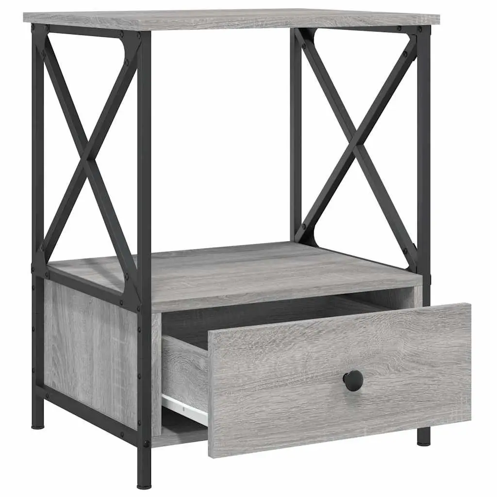 Bedside Tables Grey Sonoma 50x41x65 cm Engineered Wood Nightstand 2 pcs