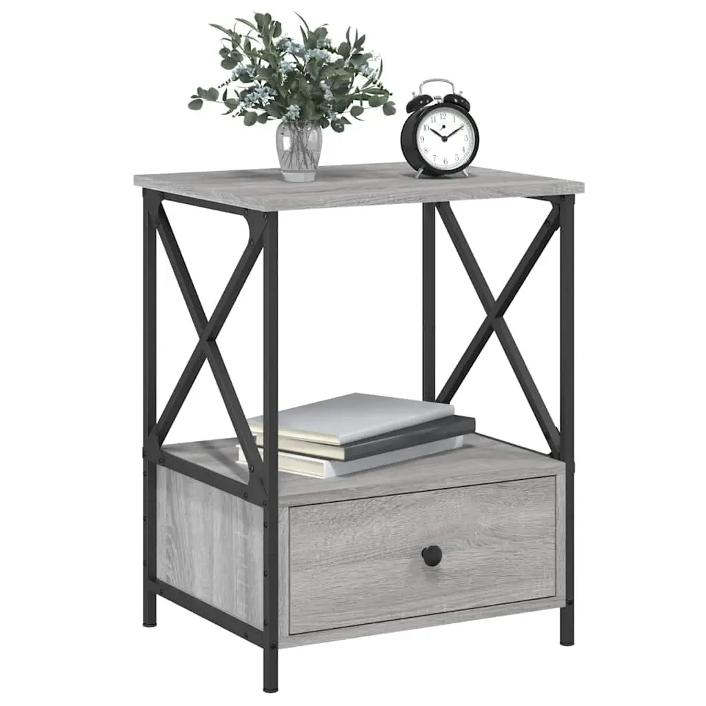 Bedside Tables Grey Sonoma 50x41x65 cm Engineered Wood Nightstand 2 pcs