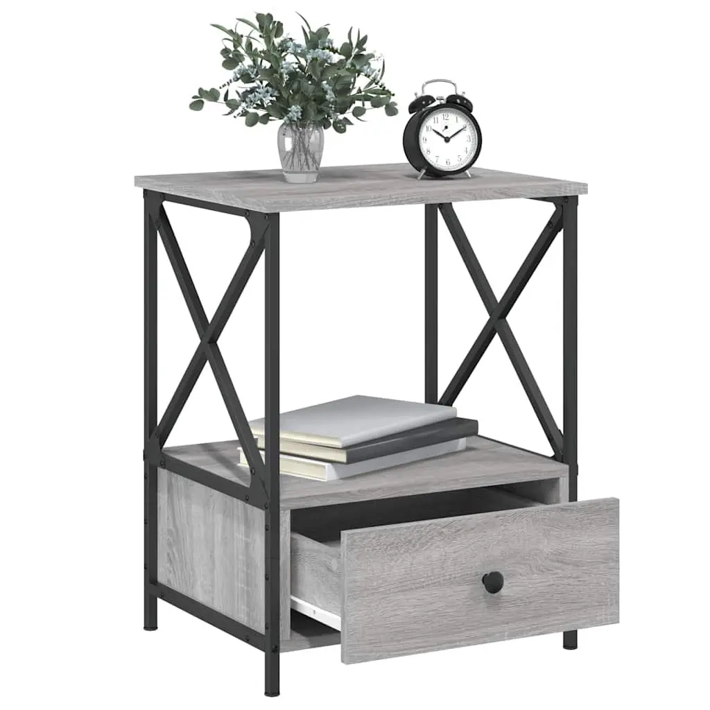 Bedside Tables Grey Sonoma 50x41x65 cm Engineered Wood Nightstand 2 pcs