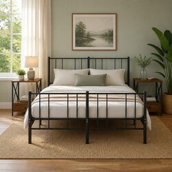 Set of 2 Brown Industrial Style Nightstands