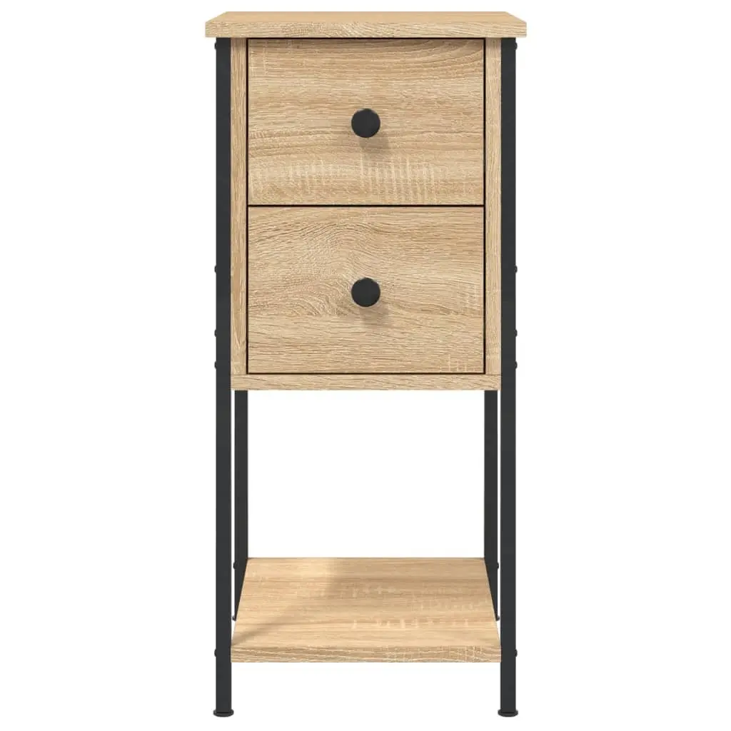 Bedside Cabinets Brown 2 Piece Storage Tables Engineered Wood
