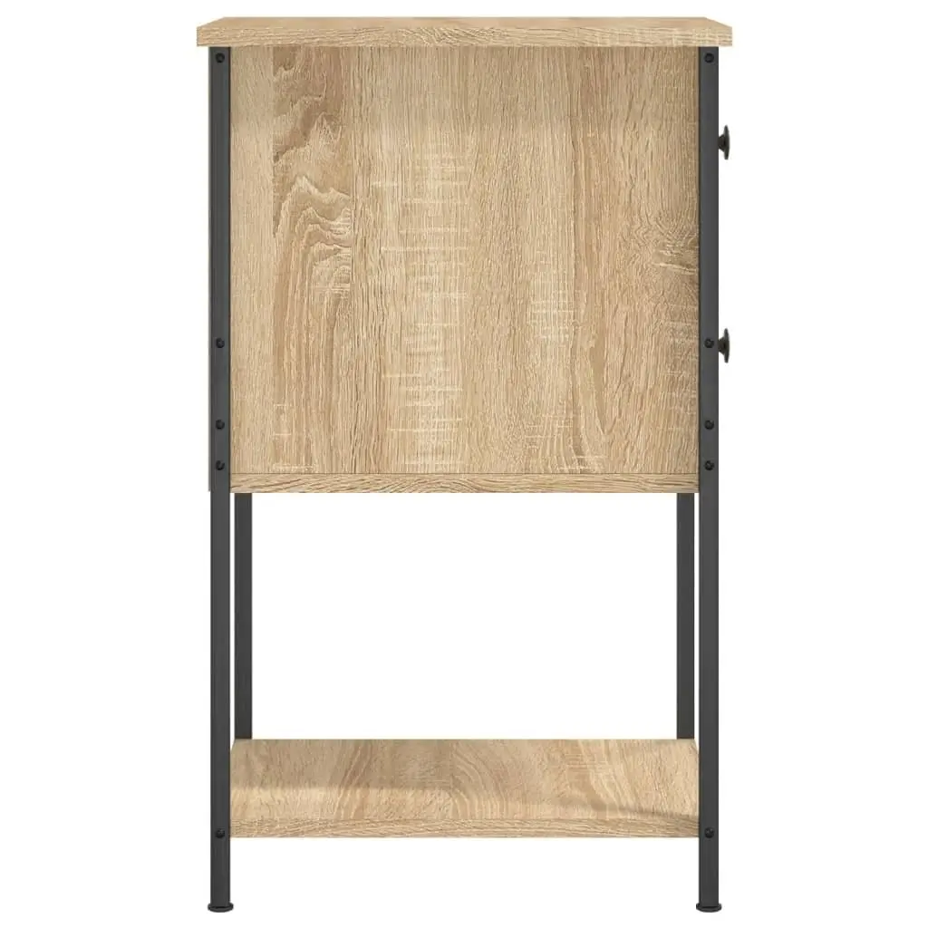 Bedside Cabinets Brown 2 Piece Storage Tables Engineered Wood