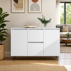 White Sideboard Storage Cabinet 101.5x35x70 cm