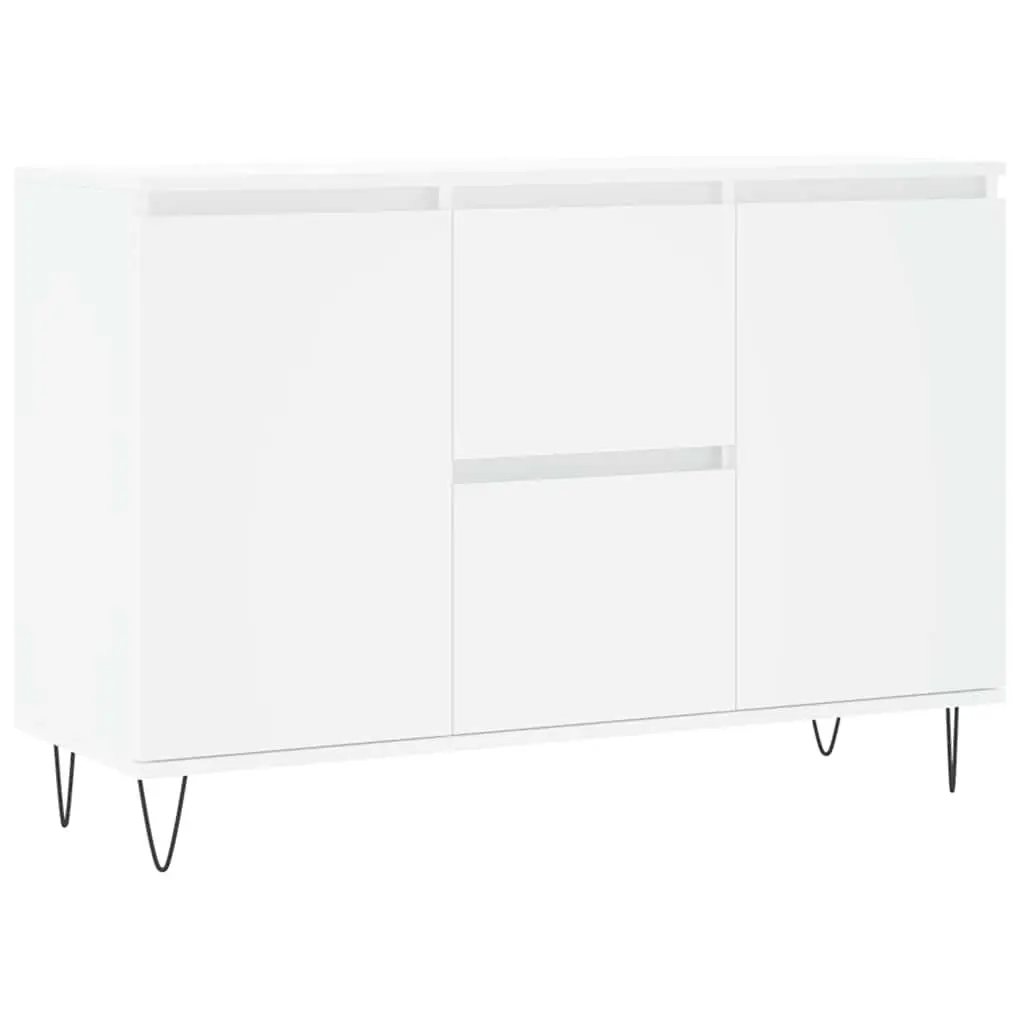 Sideboard White 101.5x35x70 cm Engineered Wood Storage Cabinet Buffet Furniture