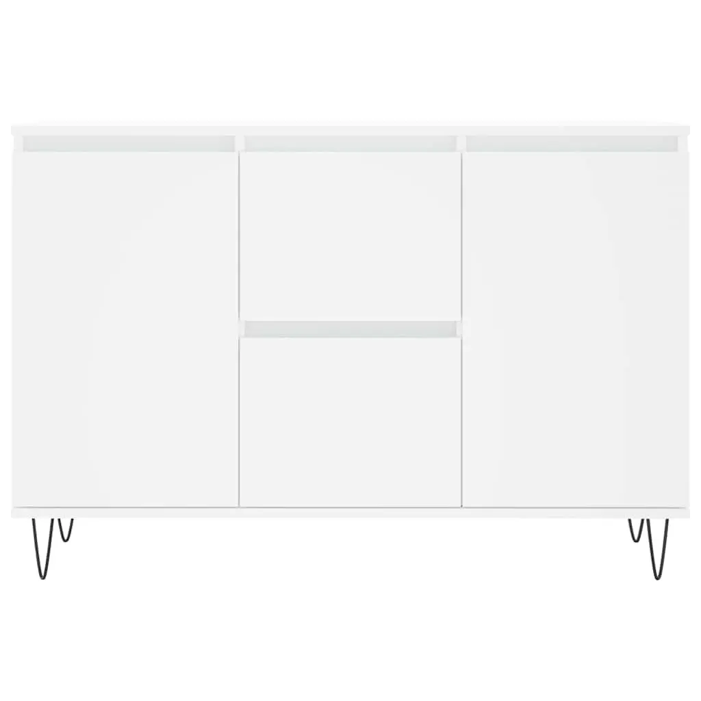 Sideboard White 101.5x35x70 cm Engineered Wood Storage Cabinet Buffet Furniture