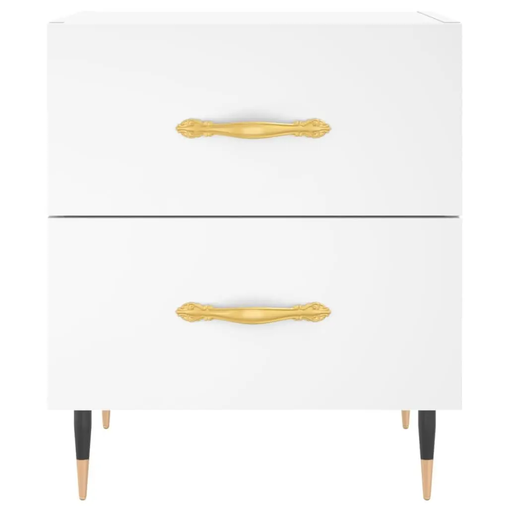 White Nightstand with Storage Drawers for Bedrooms