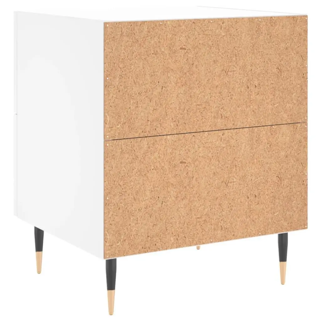 White Nightstand with Storage Drawers for Bedrooms