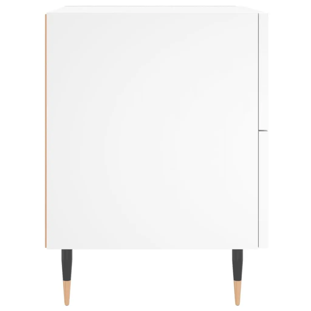White Nightstand with Storage Drawers for Bedrooms