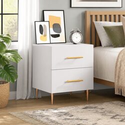 White Engineered Wood Nightstand for Cozy Bedrooms