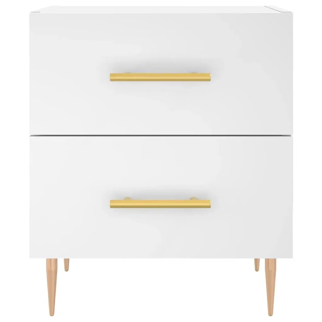 Bedside Cabinet White Engineered Wood Nightstand Bedroom Storage Table