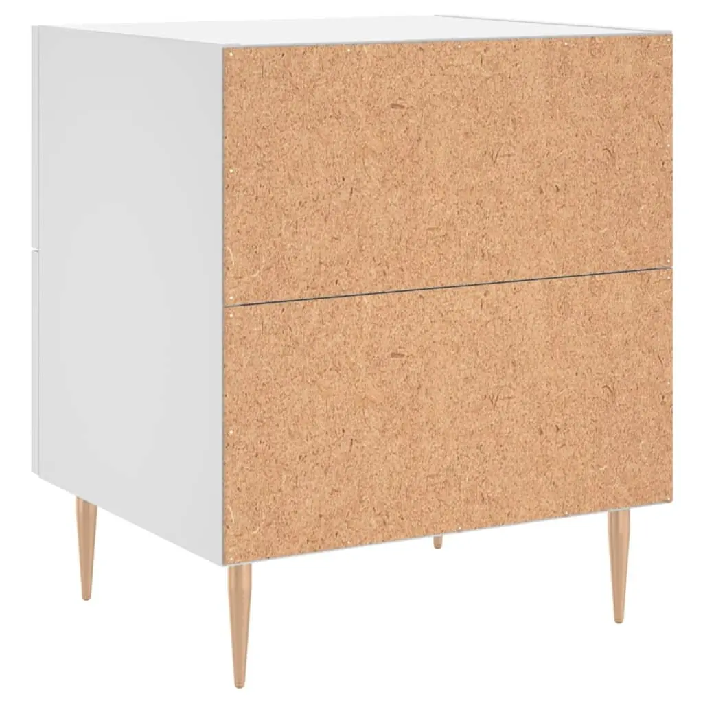 Bedside Cabinet White Engineered Wood Nightstand Bedroom Storage Table