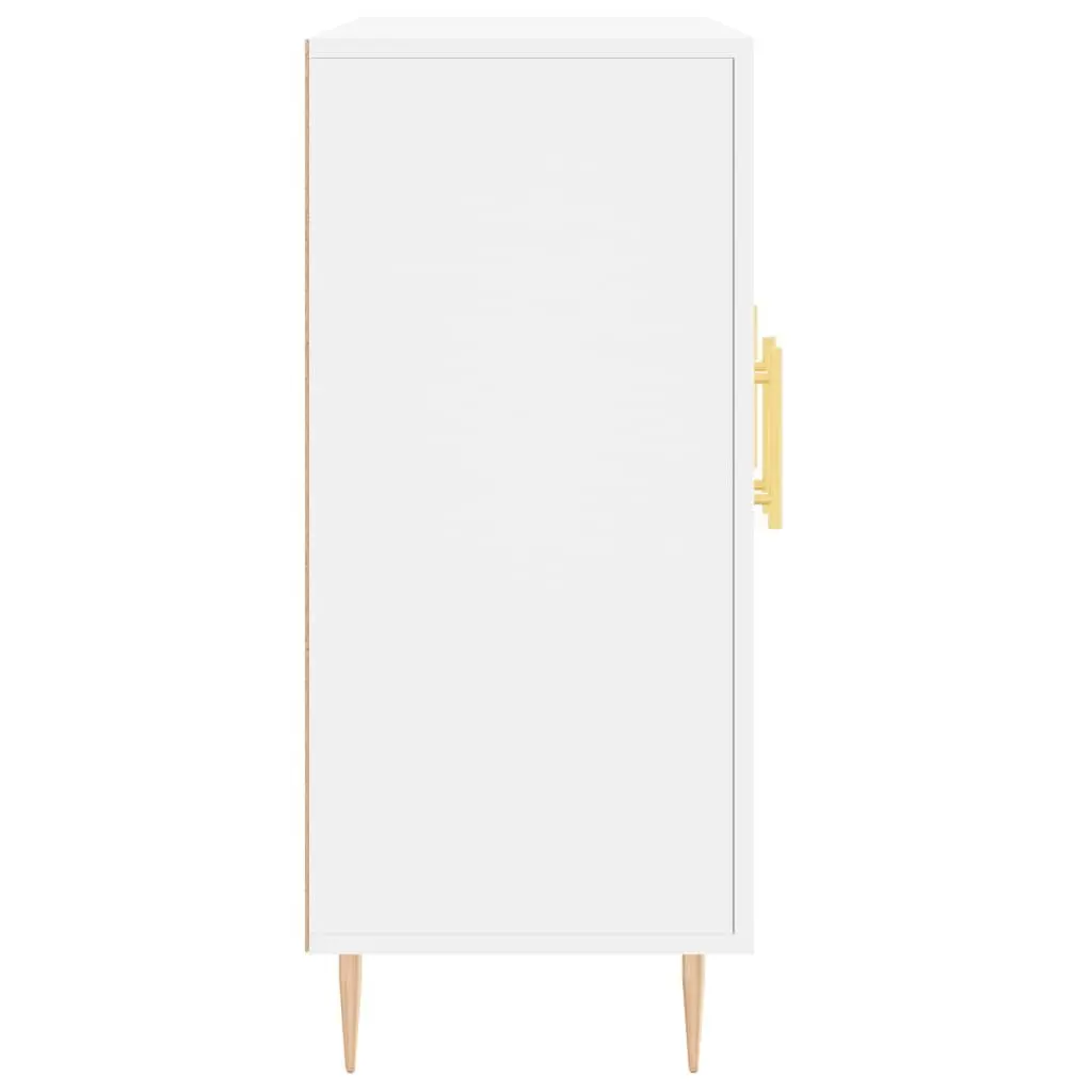 Sideboard White 90x34x80 cm Modern Engineered Wood Metal Legs