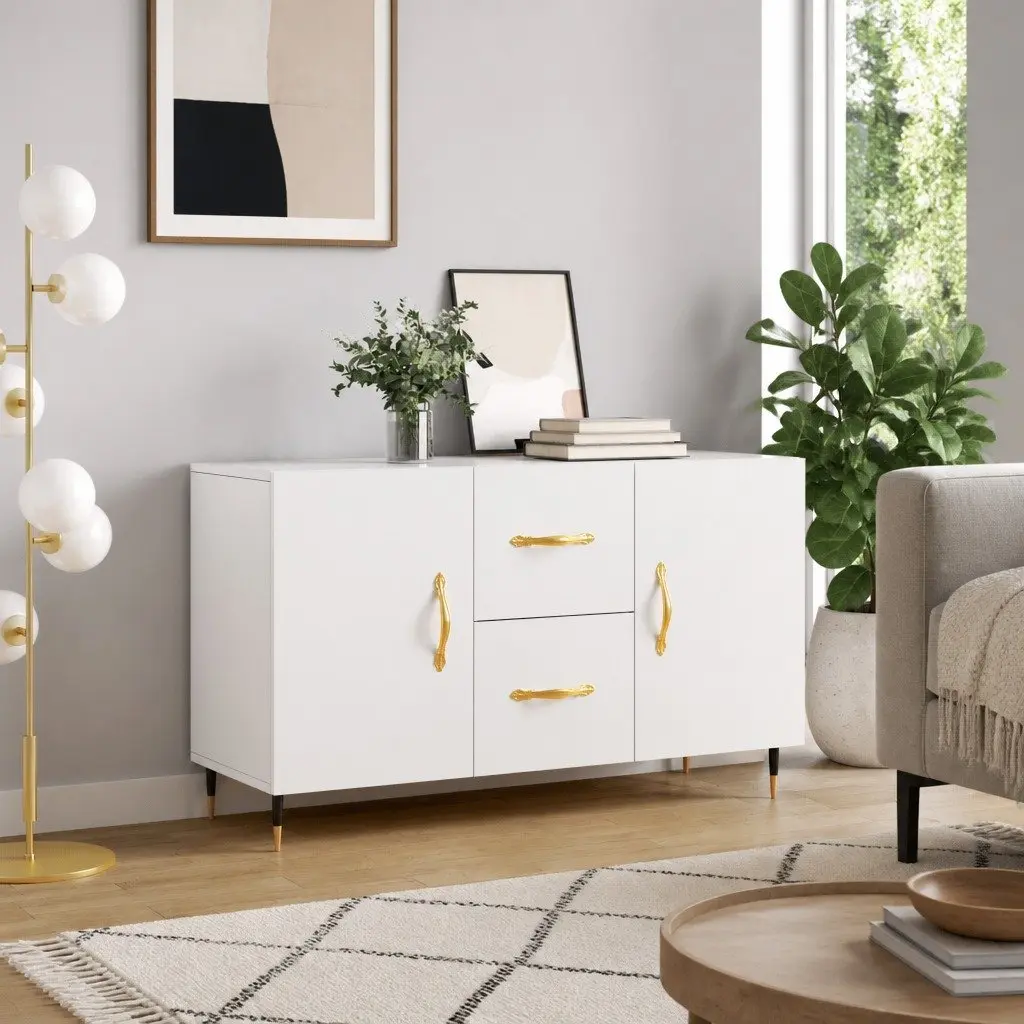 White Storage Sideboard with Metal Legs