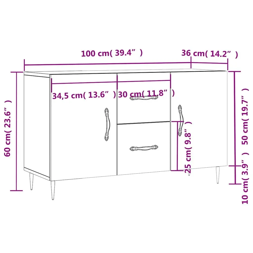 White Storage Sideboard with Metal Legs