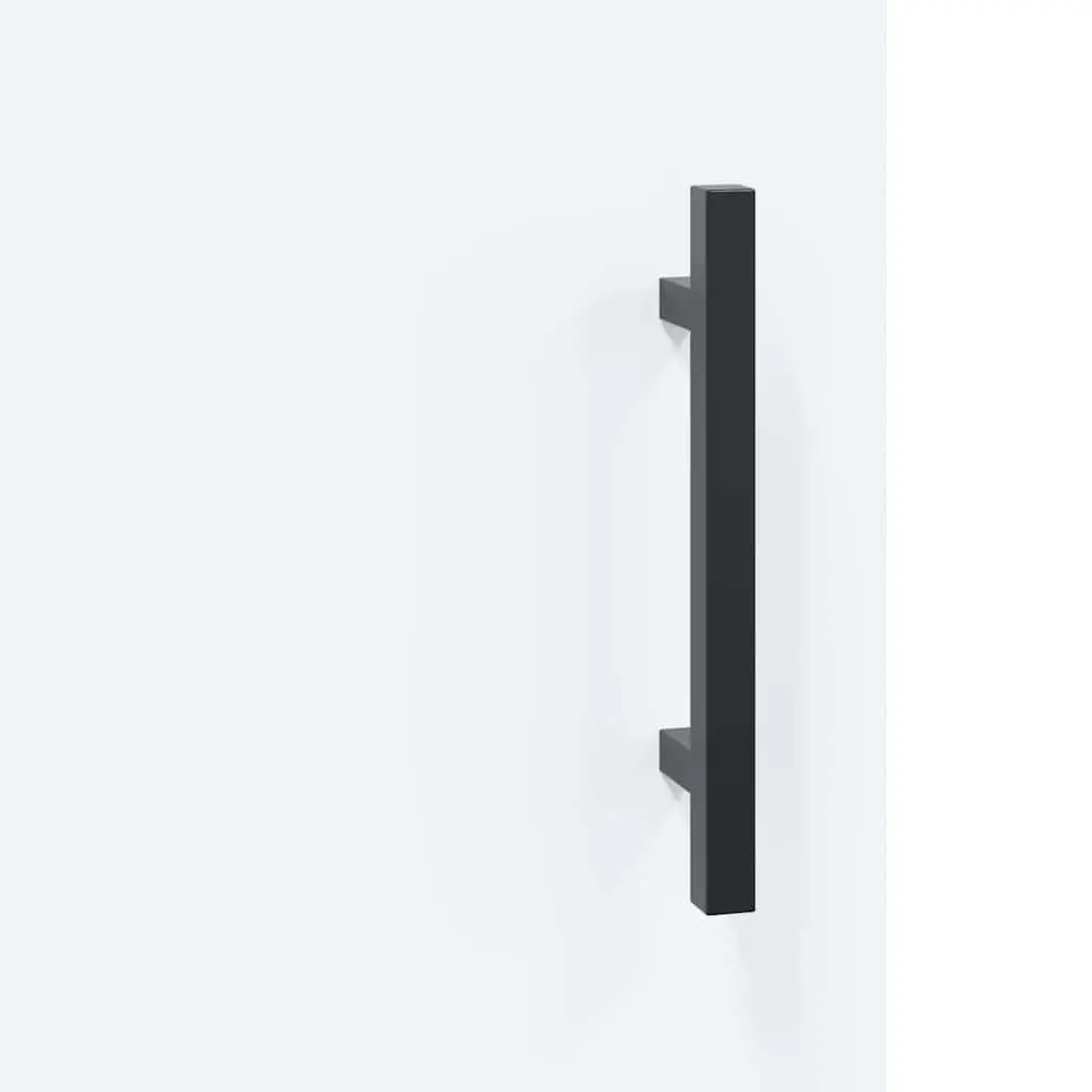 White Wall Mounted Storage Cabinet with Glass Door