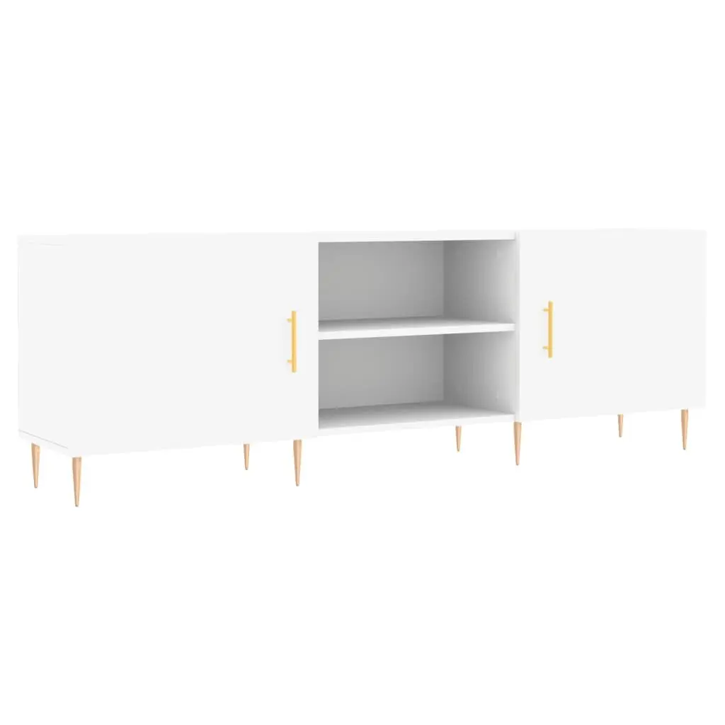 White TV Cabinet Storage Unit in Engineered Wood