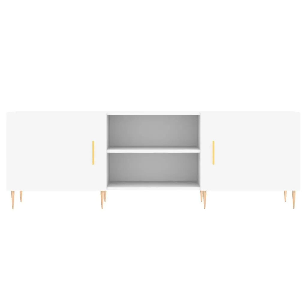 White TV Cabinet Storage Unit in Engineered Wood