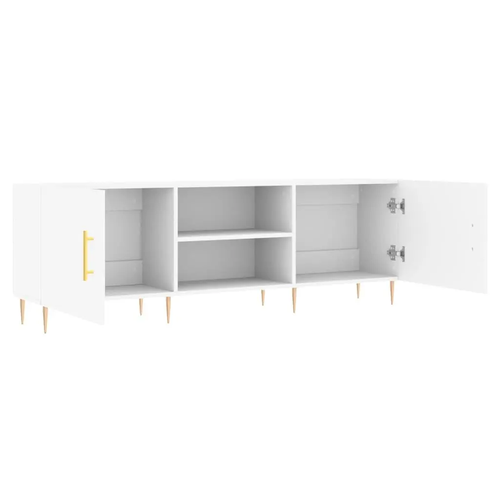 White TV Cabinet Storage Unit in Engineered Wood